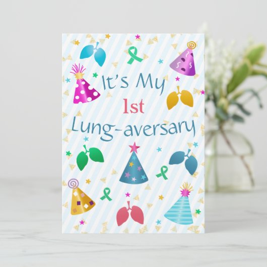 Lung-aversary Party Uitnodiging (Staand voorkant)