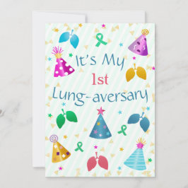 Lung-aversary Party Uitnodiging Groene Streep