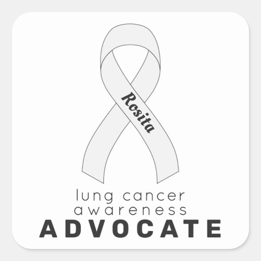 Lung Cancer Advocate White Square Sticker (Voorkant)