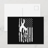 Lung Cancer Awareness American Flag White Ribbon.p Uitnodiging Briefkaart (Voorkant / Achterkant)