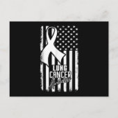 Lung Cancer Awareness American Flag White Ribbon.p Uitnodiging Briefkaart (Voorkant)
