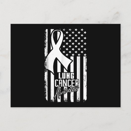 Lung Cancer Awareness American Flag White Ribbon.p Uitnodiging Briefkaart (Voorkant)