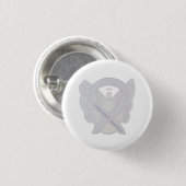 Lung Cancer Awareness Angel Pearl Ribbon Button (Voorkant /achterkant)