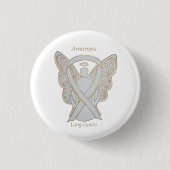 Lung Cancer Awareness Angel Ribbon Art Pin Ronde Button 3,2 Cm (Voorkant)