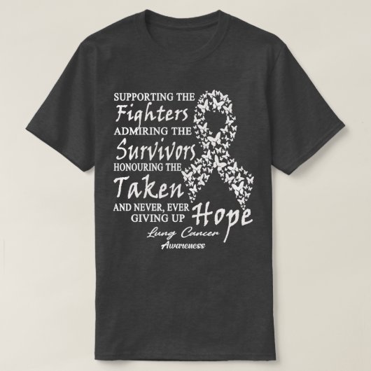 Lung Cancer Awareness die de vechtersbillen onders T-shirt (Design voorkant)