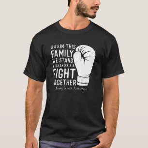 Lung Cancer Awareness Fight Family Support Boxing T-shirt