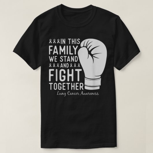 Lung Cancer Awareness Fight Family Support Boxing T-shirt (Design voorkant)