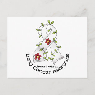 Lung Cancer Awareness FLOWER RIBBON 1 Briefkaart
