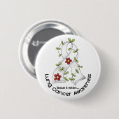 Lung Cancer Awareness FLOWER RIBBON 1 Ronde Button 5,7 Cm (Voorkant /achterkant)