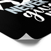 Lung Cancer Awareness geeft nooit op Poster (Hoek)