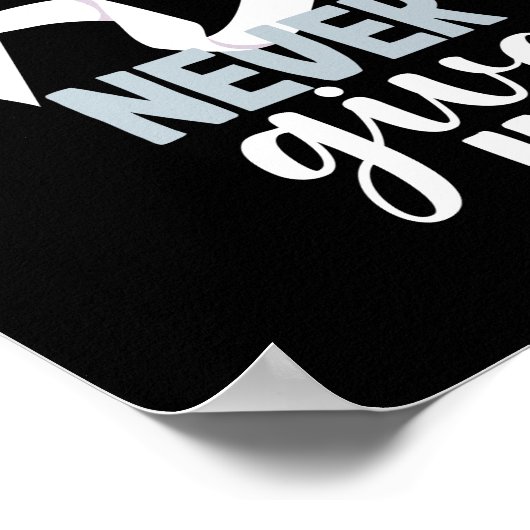 Lung Cancer Awareness geeft nooit op Poster (Hoek)