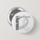 Lung Cancer Awareness Gemstone Ribbon Ronde Button 5,7 Cm (Voorkant /achterkant)