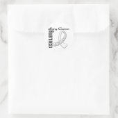 Lung Cancer Awareness Gemstone Ribbon Ronde Sticker (Tas)