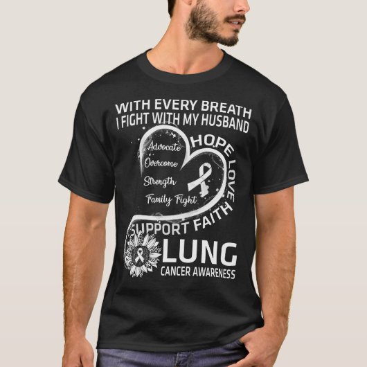 Lung Cancer Awareness Gift Man Longkanker T-shirt (Voorkant)