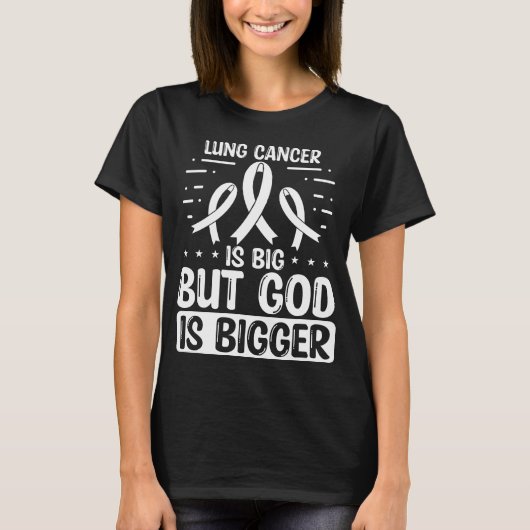 Lung Cancer Awareness God Lung Cancer Ribbon T-shirt (Voorkant)