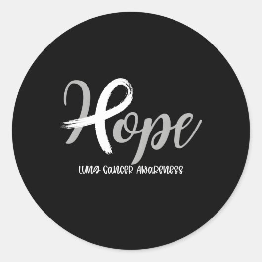 Lung Cancer Awareness Hope Ribbon Ronde Sticker (Voorkant)
