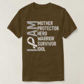 Lung Cancer Awareness I Am Moeder Hero Warrior Sur T-shirt (Design voorkant)