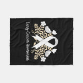 Lung Cancer Awareness Lint Longkanker Fleece Deken (Voorkant (Horizontaal))