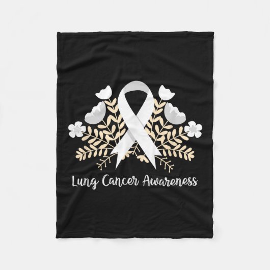 Lung Cancer Awareness Lint Longkanker Fleece Deken (Voorkant)