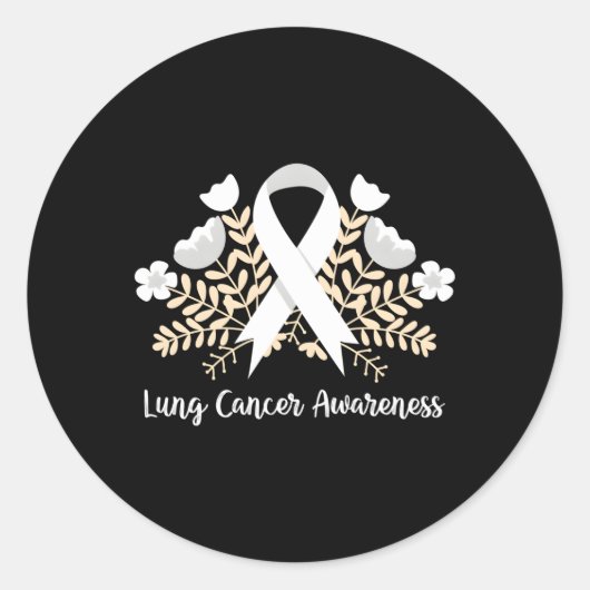Lung Cancer Awareness Lint Longkanker Ronde Sticker (Voorkant)