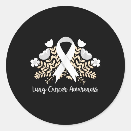 Lung Cancer Awareness Lint Longkanker Ronde Sticker (Voorkant)