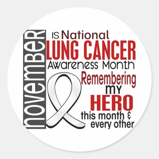 Lung Cancer Awareness Maand Lint I2.2 Ronde Sticker (Voorkant)