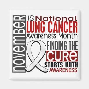 Lung Cancer Awareness Maand Pearl Ribbon I2.5 Magneet