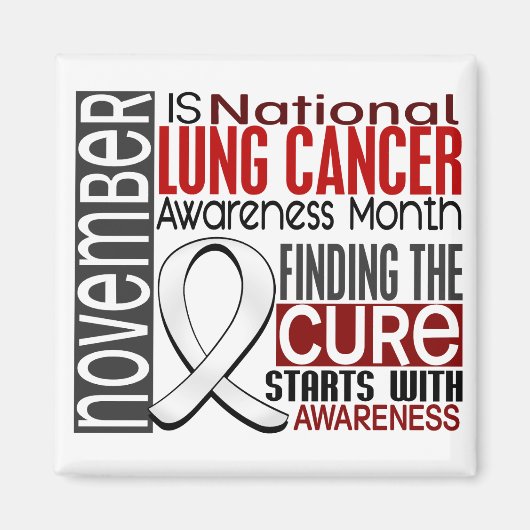 Lung Cancer Awareness Maand Pearl Ribbon I2.5 Magneet (Voorkant)