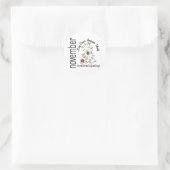 Lung Cancer Awareness Month Bloemlint 1 Ronde Sticker (Tas)