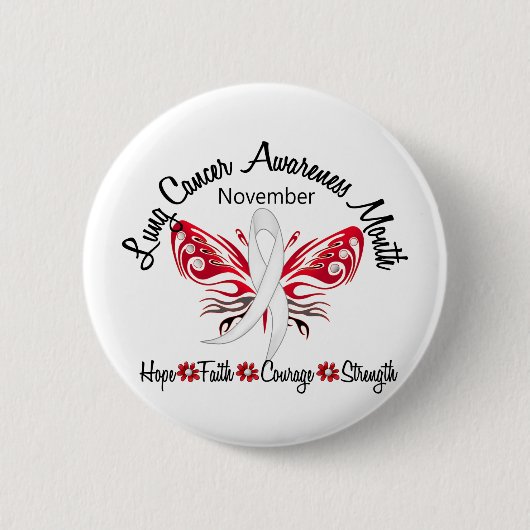 Lung Cancer Awareness Month Butterfly 3.2 Ronde Button 5,7 Cm (Voorkant)
