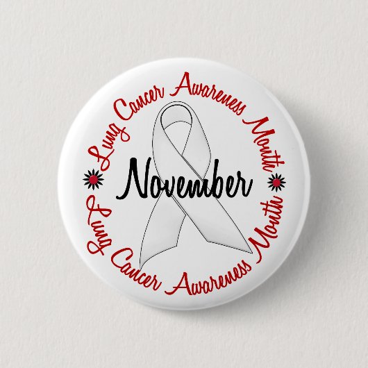 Lung Cancer Awareness Month Pearl Ribbon 1.3 Ronde Button 5,7 Cm (Voorkant)
