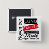 Lung Cancer Awareness Month Vierkante Button 5,1 Cm (Voorkant /achterkant)