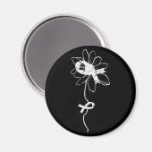 Lung Cancer Awareness Pearl Ribbon Magneet (Voorkant / Achterkant)