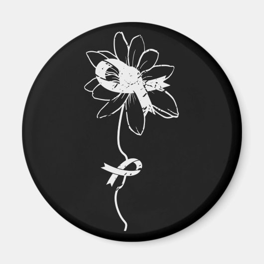 Lung Cancer Awareness Pearl Ribbon Magneet (Voorkant)