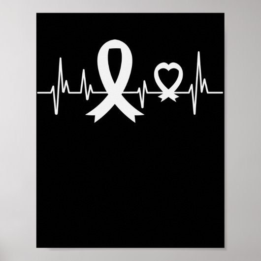 Lung Cancer Awareness Pearl Ribbon Poster (Voorkant)