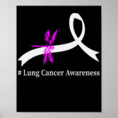 Lung Cancer Awareness Pearl Ribbon Poster (Voorkant)