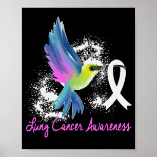 Lung Cancer Awareness Pearl Ribbon Poster