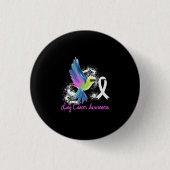 Lung Cancer Awareness Pearl Ribbon Ronde Button 3,2 Cm (Voorkant)