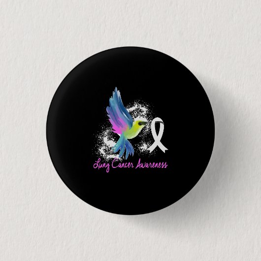 Lung Cancer Awareness Pearl Ribbon Ronde Button 3,2 Cm (Voorkant)