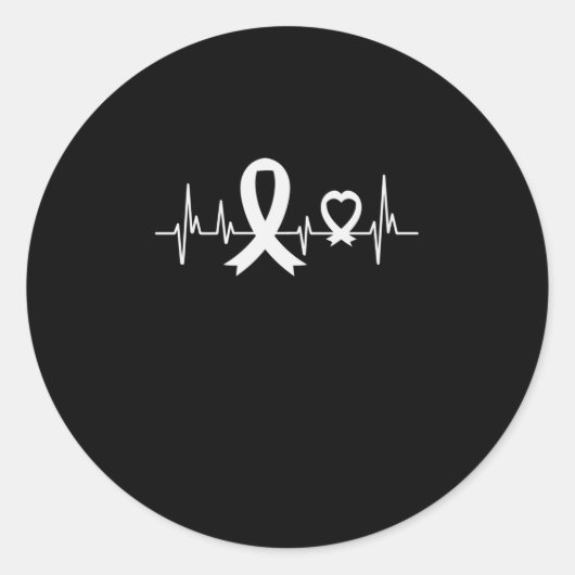 Lung Cancer Awareness Pearl Ribbon Ronde Sticker (Voorkant)