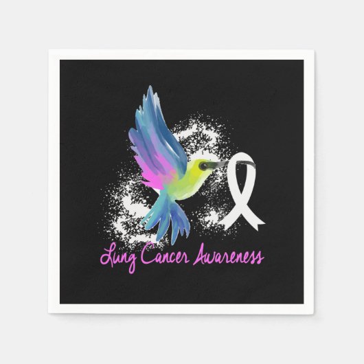Lung Cancer Awareness Pearl Ribbon Servet (Voorkant)