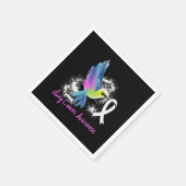 Lung Cancer Awareness Pearl Ribbon Servet (Hoek)