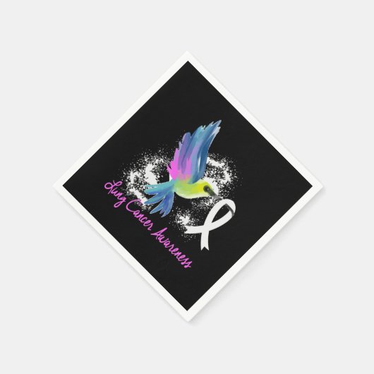 Lung Cancer Awareness Pearl Ribbon Servet (Hoek)