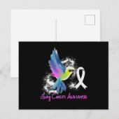 Lung Cancer Awareness Pearl Ribbon Uitnodiging Briefkaart (Voorkant / Achterkant)