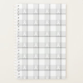 Lung Cancer Awareness Plaid Planner, White Ribbon Planner (Voorkant)