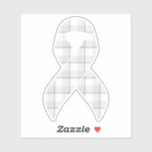 Lung Cancer Awareness Plaid Ribbon Gray Sticker (Vel)