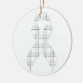 Lung Cancer Awareness Plaid White Ribbon Keramisch Ornament (Links)