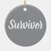 Lung Cancer Awareness Plaid White Ribbon Keramisch Ornament (Achterkant)