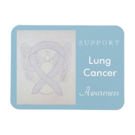 Lung Cancer Awareness Ribbon Angel Custom Magnet Magneet