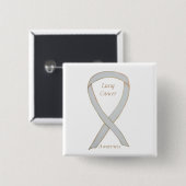 Lung Cancer Awareness Ribbon Custom Art Pin Vierkante Button 5,1 Cm (Voorkant /achterkant)